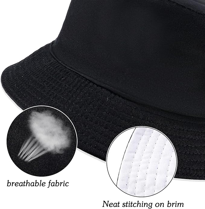 Sun Hat for Women Bucket Hat Cotton Reversible Summer Travel Beach Fishing Cap