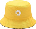 Flower Reversible Bucket Hat Cotton Summer Travel Beach Sun Hats Emboridery for Women Men