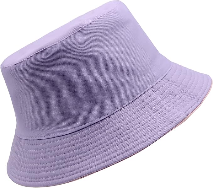 Flower Reversible Bucket Hat Cotton Summer Travel Beach Sun Hats Emboridery for Women Men