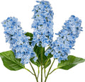Artificial Hydrangea Flowers Real Touch – 3PCS 24.8" Faux Cone Hydrangea Stems for Tall Vases, Home Décor, Wedding Centerpieces, Floral Arrangements – Sky Blue