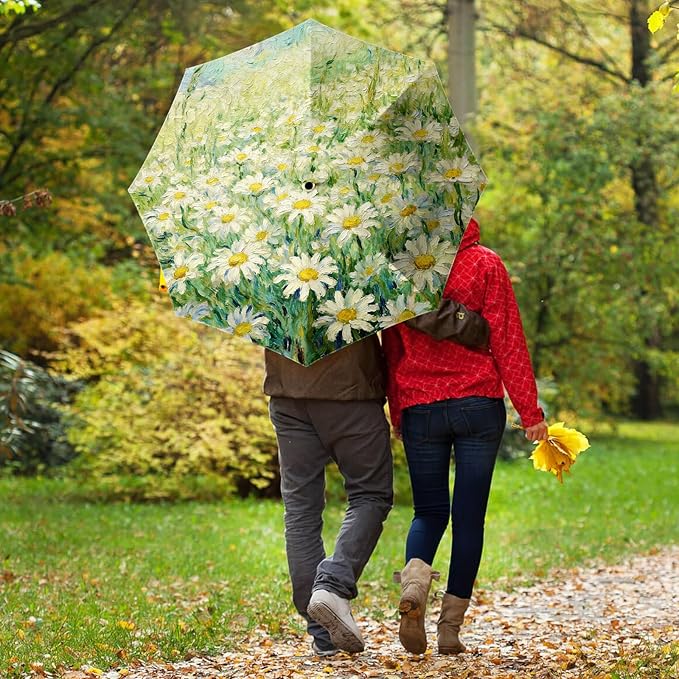 Small Compact Travel Automatic Folding Umbrella for Women, Portable Lightweight, Rain, Wind, UV Sun Shade