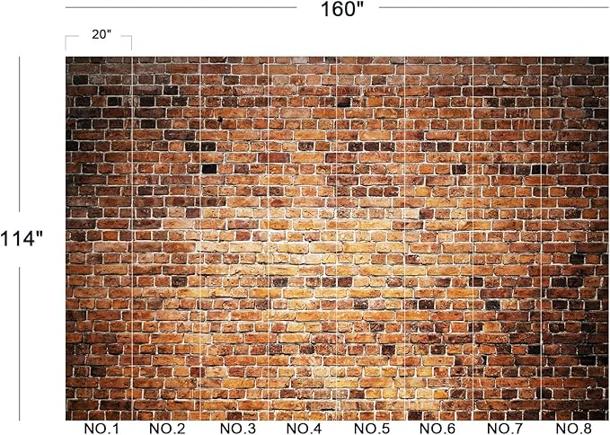 Eierme-Close-up of a Brick Wall Background with Strong Texture Peel and Stick 160" x 114"