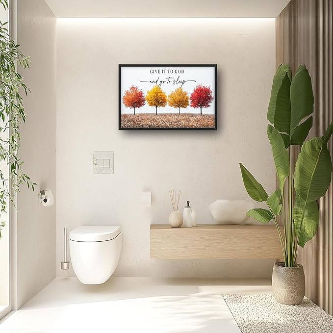 Framed Large Pictures Wall Art for Living Room, Trees Oversized Wall Decor Give It To God And Go To Sleep Canvas Print Painting Modern Extra Large Framed Artwork for Bedroom Office 36"x24"