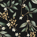 Black Green Floral Peel and Stick Wallpaper, 17.5" x 197" Vintage Dark Green Leaf Botanical Self-Adhesive Contact Paper for Bathroom Bedroom Kitchen Cabinet Drawer Vinyl Wall Paper Dark Green