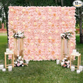 Artificial Flower Wall 5ftx3.74ft Peach Floral Backdrop Wedding Wall Panel Fake Background for Balloon Party Baby Shower Birthday Bridal Decorations