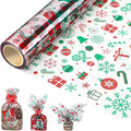 woric Cellophane Wrap for Gift Baskets 17in x 82 Ft Christmas Cellophane Wrap Roll Gift Basket Wrapping Plastic for Gift Wrapping Treats Party Favors Christmas Decoration