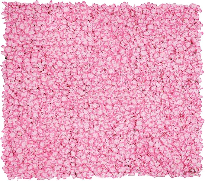 LOYALHEARTDY 20 PCS Flower Wall Panel 24"x16" Artificial Flowers Wall Decoration Decorative Hydrangea Flower Panels for Home Party Wedding Christmas Festival Photo Backgdrop Decor (20 PCS, Pink)