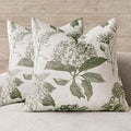 Foindtower Set of 2 Linen Floral Throw Pillow Covers Neutral Vintage Print Decorative Cushion Covers Farmhouse Boho Home Decor for Sofa Chair Couch Bedroom Living Room,22×22 Inch,Sage Green
