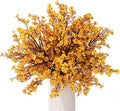 15PCS Artificial Baby Breath Flowers Fake Silk Real Touch DIY Floral Bouquets Decor Wedding Party Decoration Arrangements-Orange