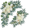 Wedding Arch Flowers (2pack),Flower Arch Stand,Flower Garland,for Wedding Outdoor Decorations Floral swags and Garlands Chair Decorations etc isle Decor,Reusable.（White）