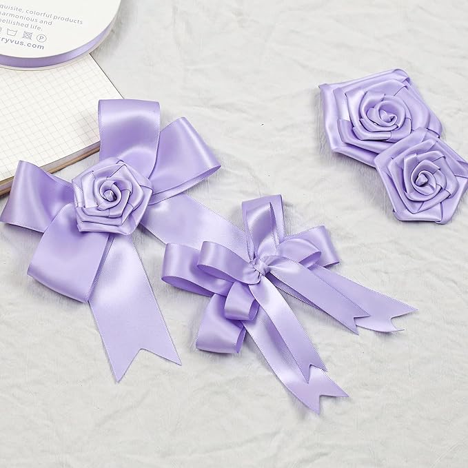 Premium Double Faced Satin Polyester Ribbon, 1 Inch X 50 Yards, Lavender, Perfect for Gift Wrapping, Crafts, Wedding Decor