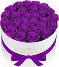 Perfectione Roses 27 Roses in a Box, Mothers Day Rose, Preserved Flowers for Her, Flowers for Delivery Birthday Gifts for Women (Purple)