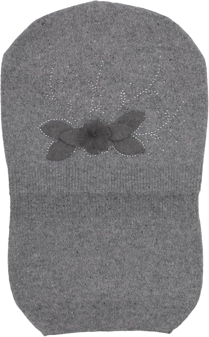 ZLYC Women Floral Slouchy Beanie Hat Double Layer Winter Knit Skull Cap