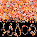 Assorted Acrylic Beads, 200-260PCS Orange Cute Beads for Bracelet Making, GummyBear Bow Flower Candy Kawaii Charms for Jewelry Making DIY Necklace Keychain Phone Charm Christmas Gift