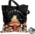 Aesthetic Tote Bag for Women- with Magnetic Buckle and Zipper Inner Pocket Cloth Cotton Canvas Tote Bags