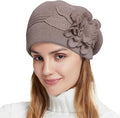 Flower Women Beret, Double Layer Thickened Winter Knitted Beanie Beret Hat, Stylish French Dress Beret Hats for Women