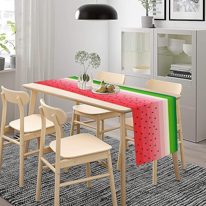 Watermelon Table Runner,Summer Fruit Tropical Birthday Party Decorations Dining Room Home Kitchen Table Decor 13 x 70In