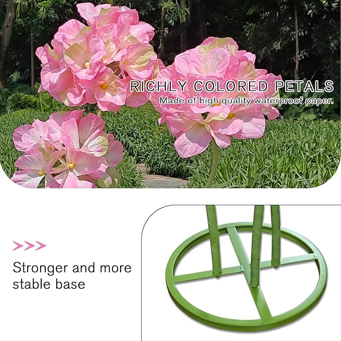3Pcs Giant Artificial Flowers, Fake Hydrangea Decorations, for Wedding Baby Shower Birthday Christmas Party Banquet Backdrop Shop Window Display Props (Pink)