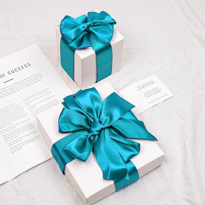 Premium Double Faced Satin Polyester Ribbon, 2 Inch X 50 Yards, Turquoise Blue, Perfect for Gift Wrapping, Crafts, Wedding Decor, Special Occasions