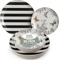 Trendables Floral Paper Plates 8.5 Inch & 10.5 Inch 80 Pcs Dinner Plate Set Fancy Disposable Plates for Party for 40 Guests 40 X 8 & 40 X 10 Large & Small Paper Plate Set for Parties Monarch