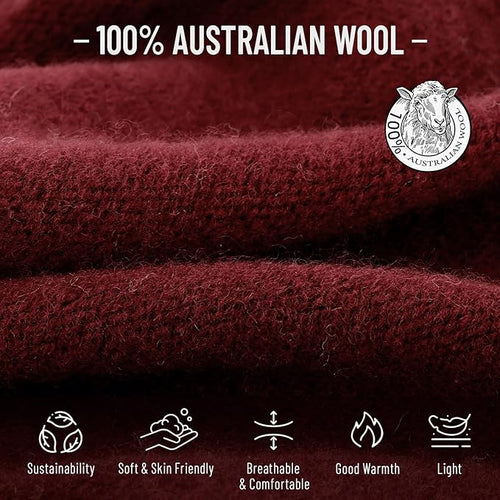 100% Wool Slouchy Beanie, Warm Beanie Hats for Women Breathable Knitting Skull Beanies Cap for Spring Fall Winter
