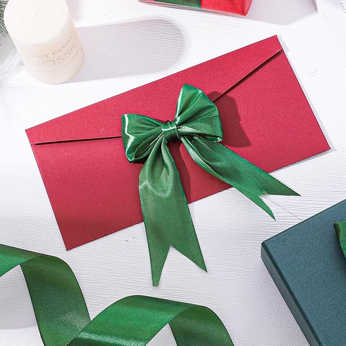 Dark Green Ribbon 60 Yards 1 1/2 Inch Emerald Green Satin Christmas Ribbon for Gift Wrapping Crafts Flower Bouquet Wedding Christmas Wreath Xmas Decorations