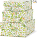 Soul & Lane Decorative Cardboard Storage Boxes, Set of 3 Floral Pattern Keepsake Boxes with Magnetic Closure, Nesting Memory Storage for Organizing and Home Décor, Garden Rose