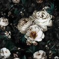 Dark Floral Wallpapr Peel and Stick Boho Wallpaper 17.5in x 118in Black Contact Paper Waterproof Self Adhesive Vintage Large Floral Wall Paper for Bedroom Walls Cabinet Decor