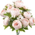 FiveSeasonStuff Soft Peach Pink Vintage Artificial Peonies Silk Flowers and Hydrangeas for Wedding Bridal Home Decor – Beautiful Floral Centerpiece Bouquet (Tender Petal)