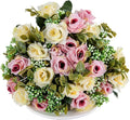 KAOYOO 2 PCS Artificial Rose Bouquet Short Stems for DIY Wedding Decoration Bridal Bouquet Home Decorations(2-PCS)