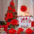 Giant Paper Flowers Artificial Large Paper Flower Decoration for Handcrafted Wall Backdrop Christmas Mexican Wedding Graduation Bridal Shower Birthday Party Supplies(Red,24 Pcs)