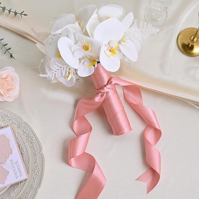 Double Face Dusty Pink Satin Ribbon 1-1/2" X 50 Yards Polyester Dusty Pink Ribbon for Gift Wrapping Very Suitable for Weddings Party Hair Bow Invitation Decorations and More