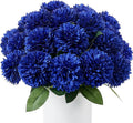 SITUMEIZI 12 Pcs Blue Artificial Chrysanthemums Flowers Ball Flower Fake Mums Silk for Wedding Home Kitchen Decoration Floral Arrangement
