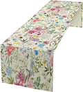 Floral Table Runner Watercolor Peony Rose Flower Kitchen Table Decoration for Indoor and Outdoor Wedding Party 13x60 Inch