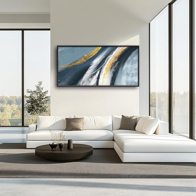 Abstract Large Wall Art Framed Wall Decor for Living Room Abstract Pictures Oversized Canvas Print Painting Modern Extra Large Artwork for Bedroom Office Home Decor 60"x30"