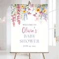 Editable Wildflower Baby Shower Welcome Sign, Personalized Boho Floral Baby Shower Sign, Spring Flowers Theme, Elegant Flower Decorations, Custom Name Signage for Boy or Girl #21