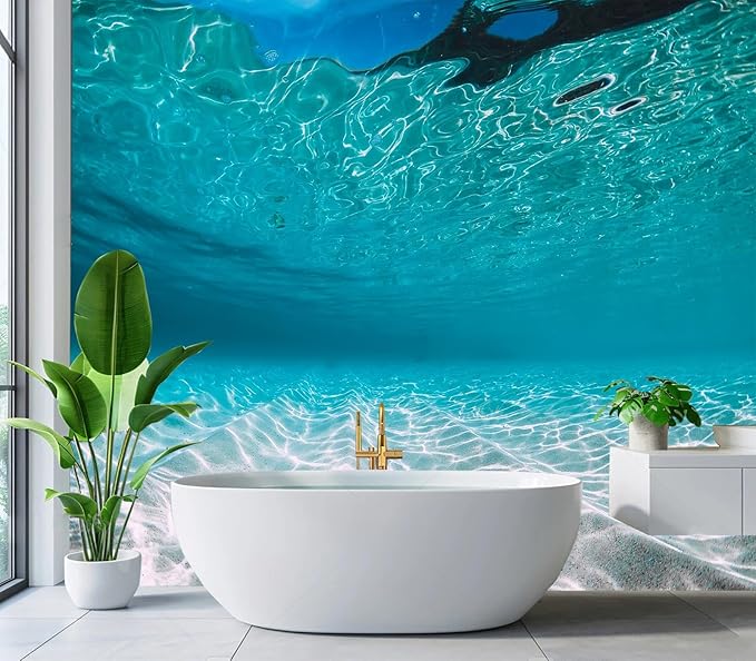 Eierme-Tropical Blue Ocean with White Sand Underwater in Hawaii Peel and Stick 160" x 114"
