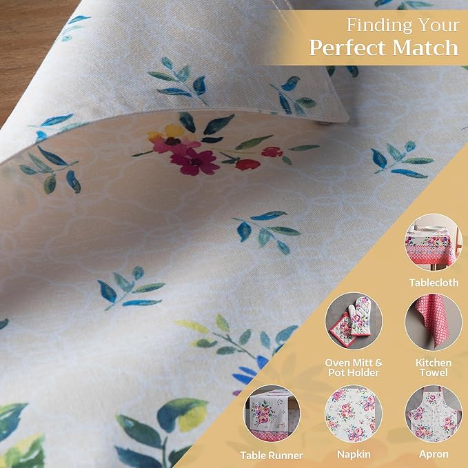 Maison d' Hermine Placemats Set of 4 100% Cotton Washable Cloth Place Mats, Reusable Table Mats for Kitchen Dining Decoration, Party, Wedding, Restaurant Spring/Summer (Rose Garden, 13" x 19")