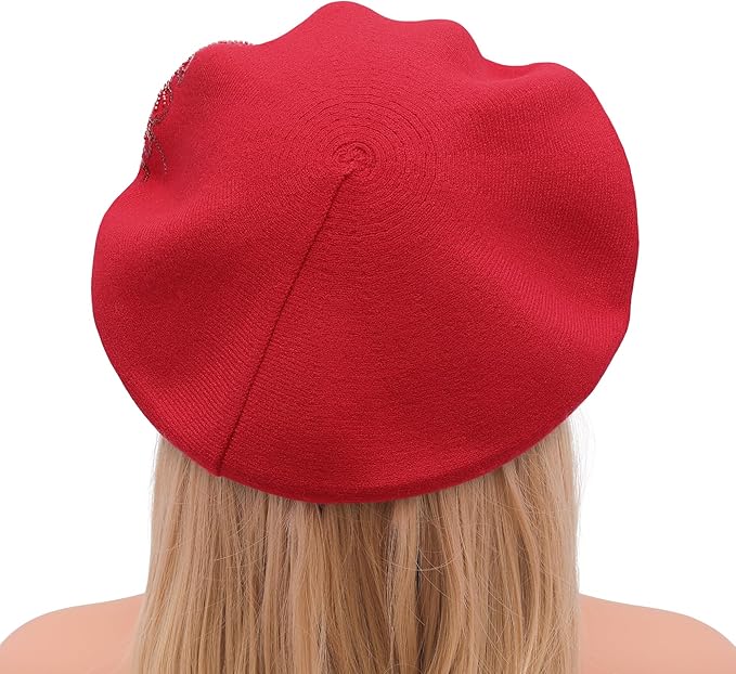 Winter Women French Beret Hat Kaschmir Solid Color Knitted Berets