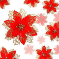 Geosar 24 Pieces Christmas Glitter Poinsettia Flowers Layered Artificial Xmas Flowers Wedding Christmas Tree New Year Ornaments 3/4/6 Inch(Red)