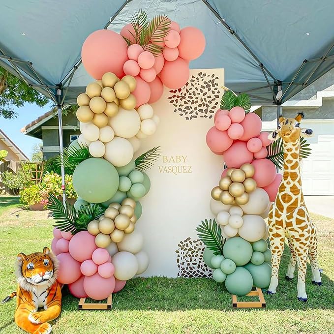 Metal Arch Backdrop Stand, Gold Curved Top Wedding Arch Set of 2 (7.5FT/6.2FT) Wedding Arches Frames for Ceremony, Baby Shower,Birthday Party, Anniversary Graduation Decorations
