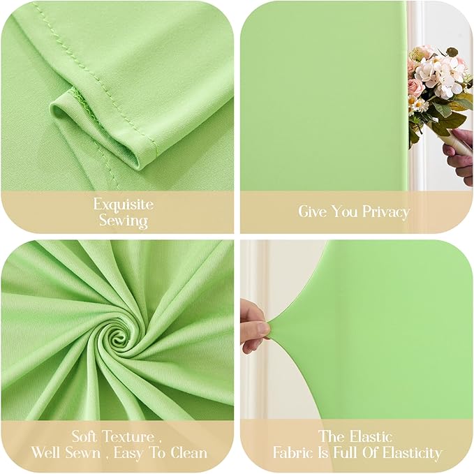 Boho Arch Backdrop Cover 7.2FT 6.6FT 6FT Stretchy Wedding Arch Covers Set of 3 Spandex Fitted Sage Green Light Green Cream Fabric Backdrop Cover for Party Baby Shower Birthday Decoration