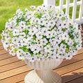 Lifewit Artificial Flowers for Outdoor Indoor, 12 Bundles Plastic Fake Flowers Daisy with Eucalyptus Leaves for Home Garden Decor, Porch, Window Box(White)