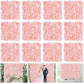 Flower Wall Panel Wedding Backdrop: 12 Pcs Artificial Flower Wall Backdrop 3D Silk Hydrangea Floral Wall for Bridal Shower Party Birthday Decoration (Blush, 15 x 15 Inch)