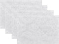 Elrene Home Fashions Caiden Elegance Damask Waterproof, Stain & Wrinkle Resistant Fabric Placemats (Set of 4), 13" x 19", White
