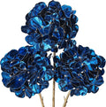 Hollyone 3Pcs Artificial Hydrangea Flowers Blue Christmas Ornaments Flowers 26inch Fake Hydrangea Flower Floral Arrangements Bouquets Xmas Faux Hydrangeas Stems Wedding Party Christmas Home Decor
