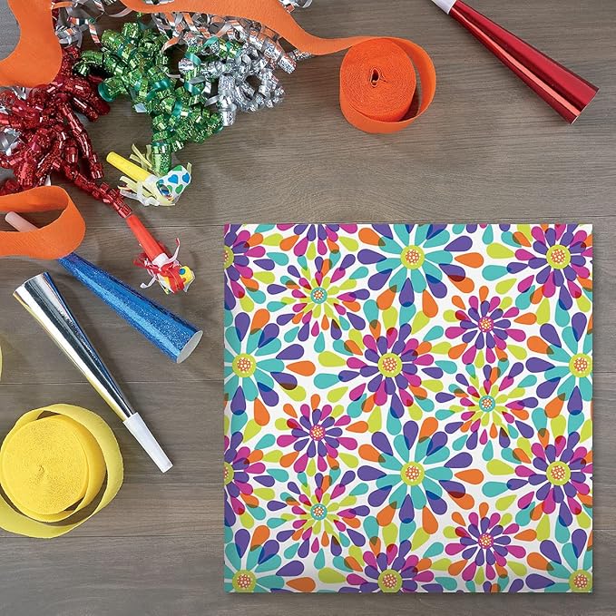 Current Color Splash Jumbo Rolled Birthday Gift Wrap (1 Giant Roll, 61 sq. ft.) Peek-Proof, For Birthdays, Graduations, Baby Showers and More
