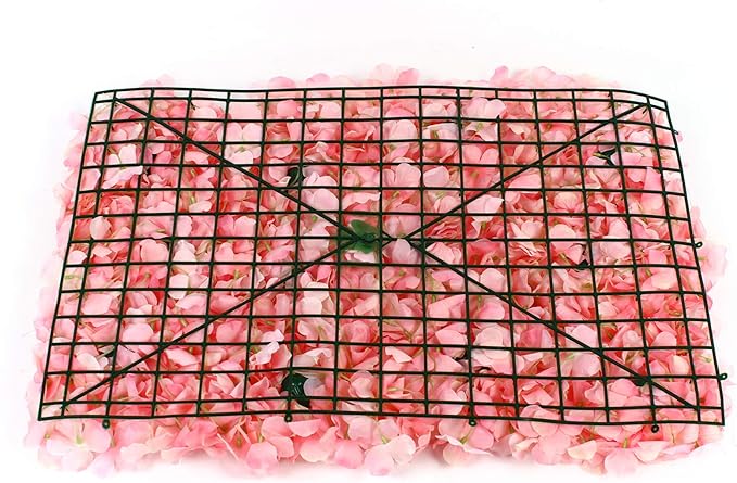 Artificial Flower Wall Panels, Silk Wedding Flower Wall Backdrop Panel, 3D Floral Panel Artificial Floral Wall Mat Flower Screen for Photo Party Wedding Wall Background Decor (12PCS Pink)