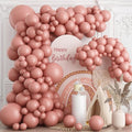 Togvu Blush Pink Balloons Different Sizes, 123 Packs Boho Pink Balloons, Pack of 18 12 10 5 Inch Retro Pink Balloons Garland Arch Kit for Boho Birthday Baby Shower Wedding Party Decoration