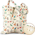 Aesthetic Cotton Tote Bag for Women - Reusable Shoulder Bag with Buckle Fabric Bag for Gym, Travel, Work